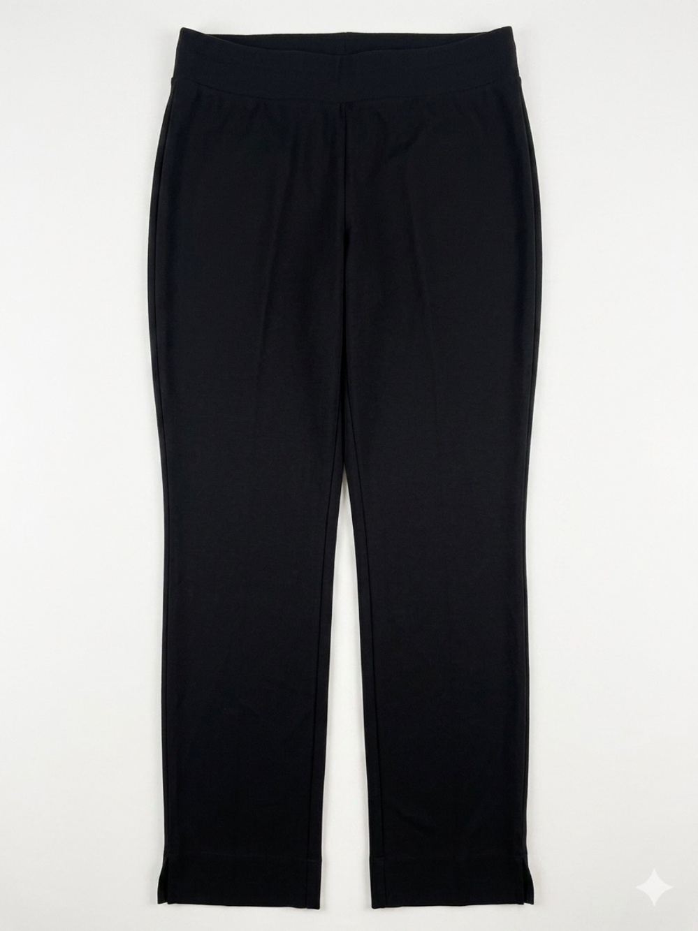 Susan Graver Black Pull-On Straight Leg Leggings - Picture 1 of 7